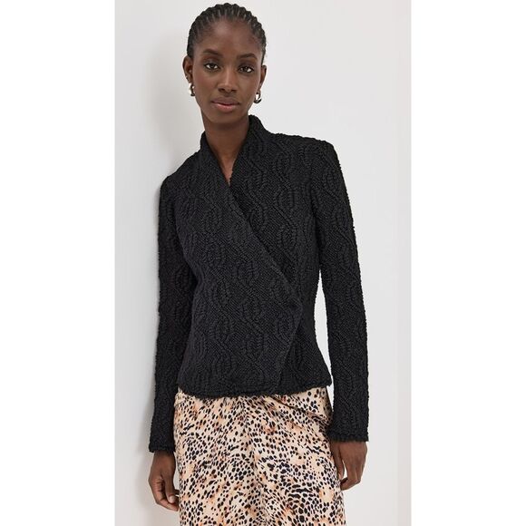 Isabel Marant Women's Black Loyana Woven Jacket Size 40 FR